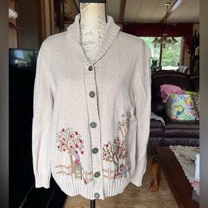 Vintage Alfred Dunner Apple Picking Grannycore Coastal Grandma Cardigan Sweater.
